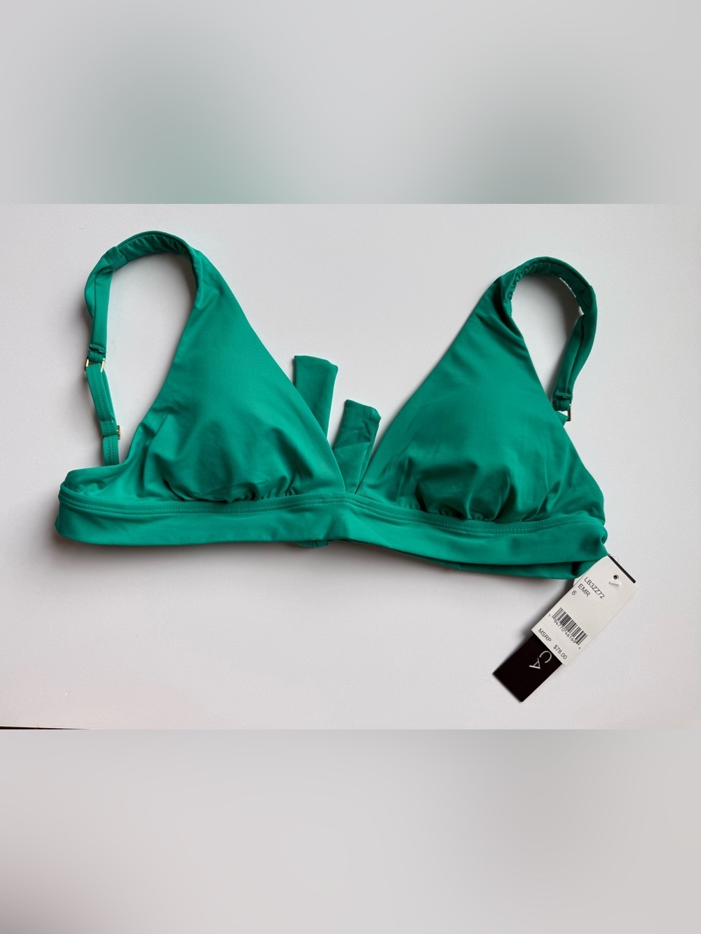 La Blanca Green Triangle Swim Top Bikini 6 NWT $78
